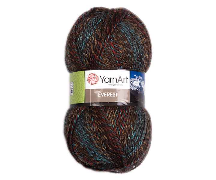 YARN ART Everest 7046 - brown shades + turquoise