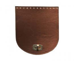 Handbag leatherette bronze lid with gold fastening - 20 x 22cm