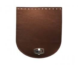 Handbag leatherette bronze lid with silver fastening - 20 x 22cm