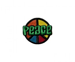 Embroidered motif peace PEACE - 5x5cm