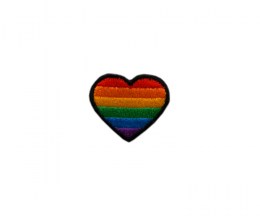 Embroidered Motif Rainbow Heart - 25x30mm