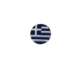 Embroidered Motif circular Greek Flag - 25x25mm