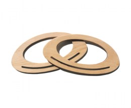 Wooden handles d-shaped curved - 20x10cm (small) - the pair