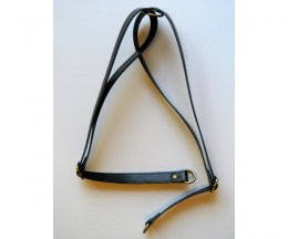Backpack Straps, Leatherette, Black-Antique Brass - 80 x 2,5 cm