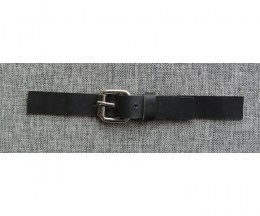 Leather Fastening Black with Silver Buckle - 2cm