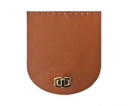 Handbag leatherette ekai lid with gold fastening - 20 x 22cm