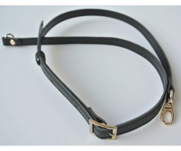 Cross Body strap Black with gold metal details - 1,5x120 cm
