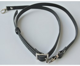 Cross Body strap Black with silver metal details - 1,5x120 cm