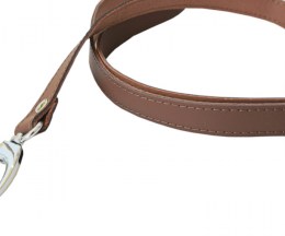 Light Brown Leather Strap with Hooks - closeup