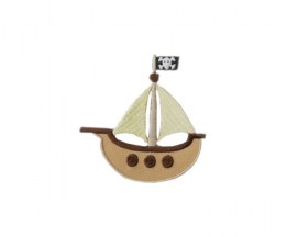 Embroidered motif pirate ship - 55x60mm