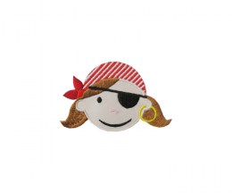 Embroidered motif pirate girl - 70x45mm