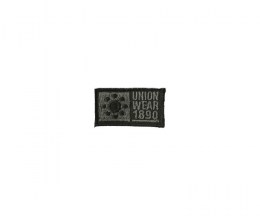 Embroidered motif rectangle, grey black - 35x20mm