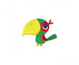 Embroidered motif parrot - 62x50mm