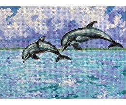 Print Canvas dolphins - GOBELIN