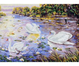 Print Canvas swans - GOBELIN