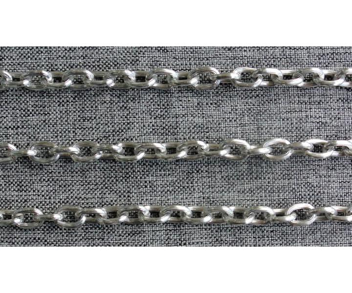 Alumimum chain silver engraved 2,8x11x15mm
