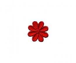 Embroidered Motif Red Flower 3cm