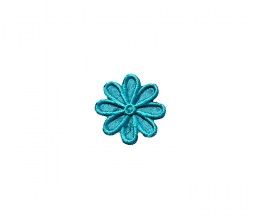 Embroidered Motif Turquoise Flower 3cm