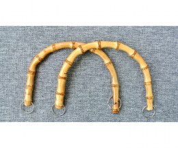 Pair of Bamboo Handles with rings 14x13 cm