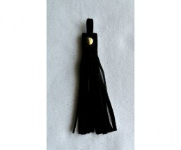 Suede leather tassel, black - 13cm