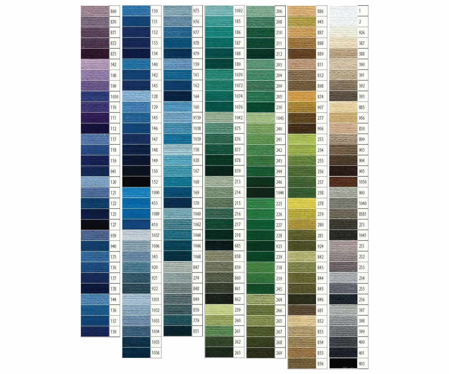 ANCHOR Stranded Cotton colour chart - 2 of 2 pages
