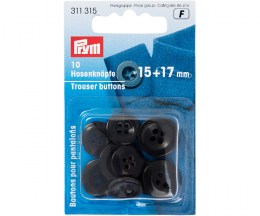 Trousers Buttons Black 15+17mm - PRYM 311315