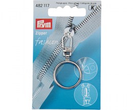Zipper puller silver with ring - PRYM482117