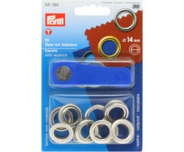 Eyelets with washers Silver 14mm - PRYM 541383