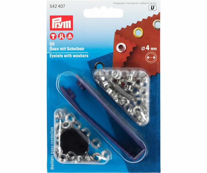 Eyelets and Washers Silver 4mm - PRYM542407