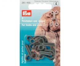 Fur hook-and-eyelet fastenings grey PRYM 261455