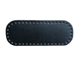 Bag Bottom, Oblong Leatherette, Black - 25x9,5cm