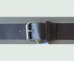 Leather Fastening Dark Brown with Silver Buckle - 4cm