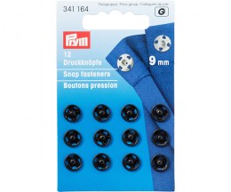 Snap fasteners 9mm black - PRYM 341164